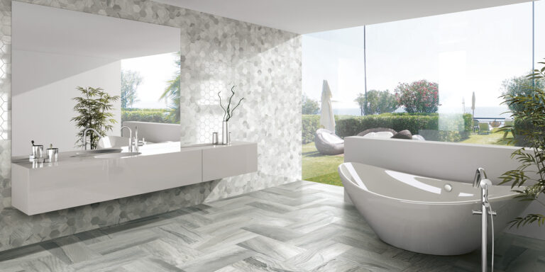 Happy Floors Azul Oyster Bathroom Tile